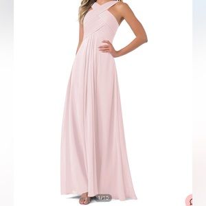 Azazie Kaleigh Bridesmaid dress in Blushing Pink